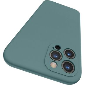 SURPHY Designed for iPhone 12 Pro Max Case with Camera Protection, Liquid Silicone Phone Case with Microfiber Lining, Red