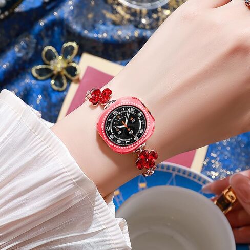 متوافق مع Samsung Galaxy Watch Ultra 47mm Lte Bling Diamond Case PC الحالات الواقية للوقاية من الحالات الواقية للنساء Crystal Shining Rhinestone Case Smartwatch Accessories (Silver ، 47mm) in Saudi Arabia