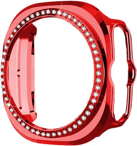 متوافق مع Samsung Galaxy Watch Ultra 47mm Lte Bling Diamond Case PC الحالات الواقية للوقاية من الحالات الواقية للنساء Crystal Shining Rhinestone Case Smartwatch Accessories (Silver ، 47mm) in Saudi Arabia