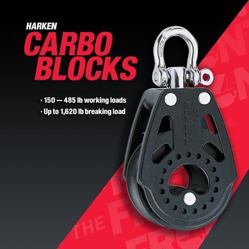 HARKEN Premium Sailing 40mm Carbo Boat Block w/Becket, 40mm, Part 2637 in Saudi Arabia