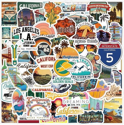 63pcs National Parks Stickers, Waterproof National Park Stickers for Water Bottle Car Laptop, Outdoor Nature Decals for Laptop Car Journal Luggage(P) in Saudi Arabia