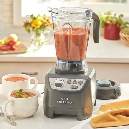 Princess House Vida Sana Blender for Smoothies, Soups, Dips and More, 1500 Watts, Stainless Steel Blade, 4 Preset Functions, Large, Grey, Professional Blender, Easy Clean (White) in Saudi Arabia