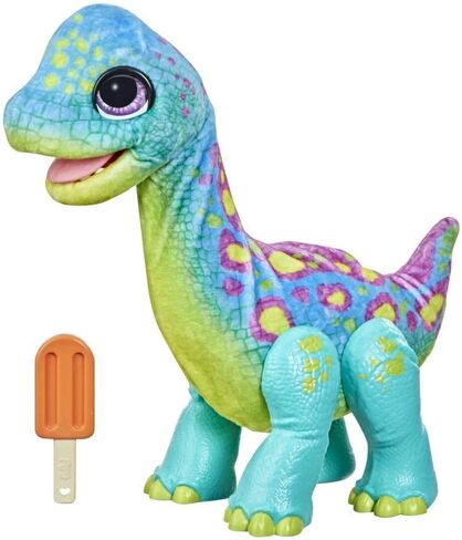 furReal Snackin' Sam The Bronto, Interactive Pets, 40+ Sounds and Reactions, Electronic Pets, Plush Dinosaur Toys for 4 Year Old Girls and Boys in Kuwait