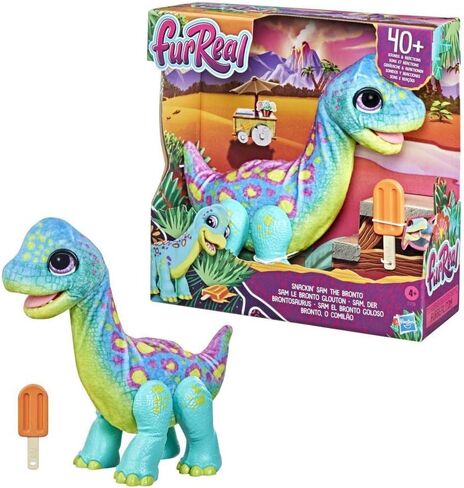 furReal Snackin' Sam The Bronto, Interactive Pets, 40+ Sounds and Reactions, Electronic Pets, Plush Dinosaur Toys for 4 Year Old Girls and Boys in Kuwait