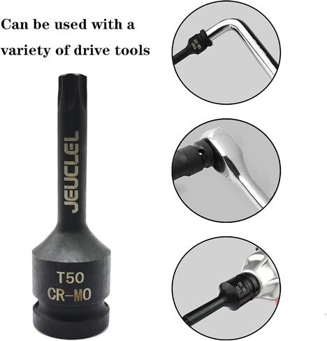 T70 Torx Star 6 Point Impact Bit Socket, T70 1/2-Inch Square Drive 3-Inch Long Torx Socket, Cr-Mo Steel Lengthen Screwdriver Socket Adapter Tool in Saudi Arabia
