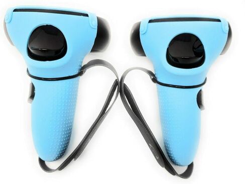TNE Face Cushion & Controller Covers - Protective Gaming Case Compatible for Oculus Quest 1 - Silicone Mask, Grip Skin, Thumb Caps, Lens Pad, & Knuckle Strap Hand Grips - VR Headset Accessories (Blue) in Saudi Arabia