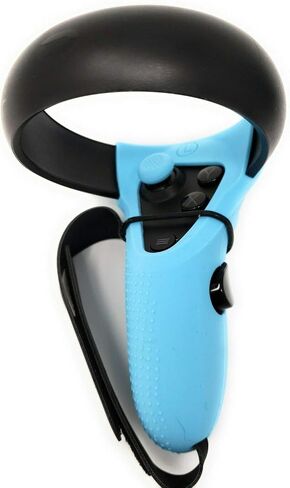 TNE Face Cushion & Controller Covers - Protective Gaming Case Compatible for Oculus Quest 1 - Silicone Mask, Grip Skin, Thumb Caps, Lens Pad, & Knuckle Strap Hand Grips - VR Headset Accessories (Blue) in Saudi Arabia