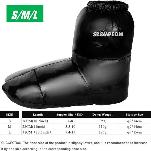 [Upgraded] Ultralight Winter Camping Booties Warm Socks Sleeping Sock for Men & Women,Water-Resistant Warm Soft Cozy for Camp Sleeping Bag Tent Down Booties Foot Warmer in Kuwait