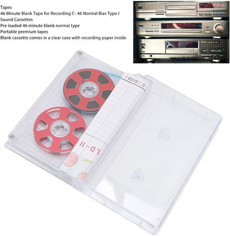 Reel to Reel Blank Audio Cassette Tape for Music Recording, 46 Minute Blank Cassette Tape, Low Noise Bias I Sound Cassette Tape, Aluminum Empty Cassette Tape (Green) in Saudi Arabia