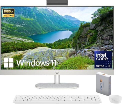 HP 27" All-in-One Desktop Computer, FHD IPS Display, 12-core Intel Core Ultra Processor, 32GB DDR5, 1TB SSD, Wi-Fi 6, HDMI, Wireless KB&Mouse, Windows 11 Home (Renewed) in Saudi Arabia