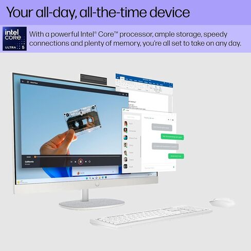 HP 27" All-in-One Desktop Computer, FHD IPS Display, 12-core Intel Core Ultra Processor, 32GB DDR5, 1TB SSD, Wi-Fi 6, HDMI, Wireless KB&Mouse, Windows 11 Home (Renewed) in Saudi Arabia