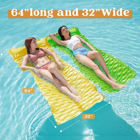 Sloosh Pocket Inflatable Floating Mat Swimming Pool Mattress Pool Mat Float Raft Lounge 2 Pieces(Blue, Purple) in Saudi Arabia