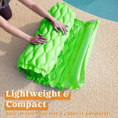 Sloosh Pocket Inflatable Floating Mat Swimming Pool Mattress Pool Mat Float Raft Lounge 2 Pieces(Blue, Purple) in Saudi Arabia