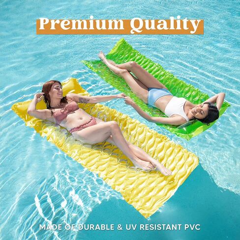 Sloosh Pocket Inflatable Floating Mat Swimming Pool Mattress Pool Mat Float Raft Lounge 2 Pieces(Blue, Purple) in Saudi Arabia