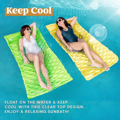 Sloosh Pocket Inflatable Floating Mat Swimming Pool Mattress Pool Mat Float Raft Lounge 2 Pieces(Blue, Purple) in Saudi Arabia