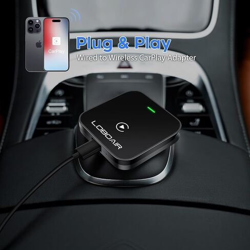 محول CarPlay اللاسلكي لـ Factory Wired Carplay ، 2025 محول CarPlay الأوتوماتيكي يحول سلكية إلى السيارات اللاسلكية التي تناسب السيارات من 2015 ، iOS 10+ ، تحافظ على التحكم الأصلي. أسود عميق in Saudi Arabia
