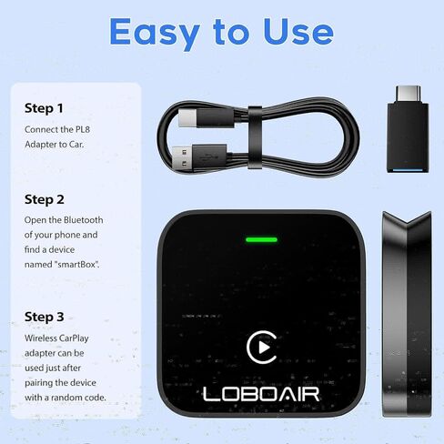 محول CarPlay اللاسلكي لـ Factory Wired Carplay ، 2025 محول CarPlay الأوتوماتيكي يحول سلكية إلى السيارات اللاسلكية التي تناسب السيارات من 2015 ، iOS 10+ ، تحافظ على التحكم الأصلي. أسود عميق in Saudi Arabia