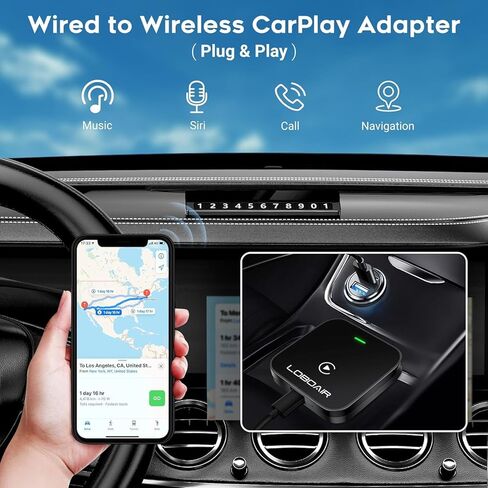 محول CarPlay اللاسلكي لـ Factory Wired Carplay ، 2025 محول CarPlay الأوتوماتيكي يحول سلكية إلى السيارات اللاسلكية التي تناسب السيارات من 2015 ، iOS 10+ ، تحافظ على التحكم الأصلي. أسود عميق in Saudi Arabia