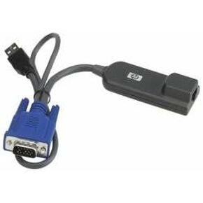 Hewlett-Packard AF628A KVM Console USB Interface Adapter 1 Computer(s) - 1 x Network (RJ-45) - 1 x USB - 1 x VGA