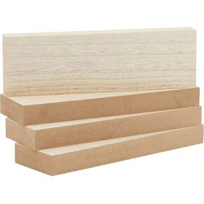4 Pack Unfinished MDF Wooden Boards for Crafts, 1 Inch Thick Rectangle Wooden Blocks (5 x 3 in) in Kuwait