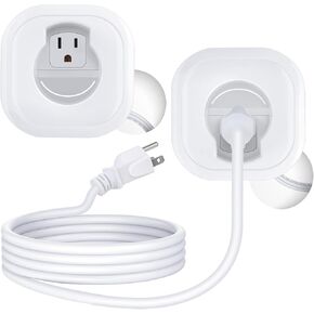 ELECPOW Wall Mounted TV Cord Hider – White Wire Hiders for in-Wall Cable Management System, Power & Low Voltage Cable Management, Hole Saw Drill Attachment, Professional Installation for Clean Look