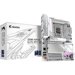 GIGABYTE Z890 AORUS Elite WIFI7 ICE Motherboard - Supports Intel Core Ultra (Series 2) CPUs, 16+1+2 Phases VRM, up to 8800MHz DDR5 (OC), 1xPCIe 5.0 + 3xPCIe 4.0, Wi-Fi 7, 2.5GbE LAN, Thunderbolt 4