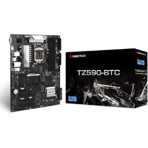 Biostar TZ590-BTC (Intel 10th and 11th Gen) LGA 1200 Intel Z590 9 GPU Support GPU Mining Motherboard.