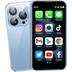 Mini Phone,3.0 inch HD Touch Screen Mini Smartphone,Unlocked Android Kids and Students Phone,Face Recognition,Quad Core Dual SIM Dual Standby,Best Gift for Kids,2GB+16GB(Blue)