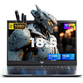 جهاز كمبيوتر محمول 18.5 "مع بطارية Windows 11 Pro ، 8000 مللي أمبير في الساعة ، معالج Intel N150 رباعي النواة يصل إلى 3.6 جيجا هرتز ، 16 جيجا بايت DDR4 RAM 512GB SSD ، WiFi 5 ، عرض IPS الكامل ، 2025 أجهزة الكمبيوتر المحمولة لأعمال العمل