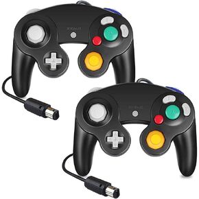 FIOTOK Wired Gamepads Compatible with Nintendo Gamecube & Wii Console Classic Wired Controller NGC Gamepad Joystick Black (Renewed)