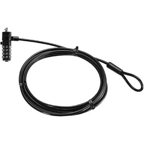 Arkon Combination Lock with 8 Foot Cable for Laptops Tablets Monitors and Other Devices Black Retail