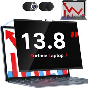ZOEGAA Surface Laptop 7 Privacy Screen,Magnetic Removable Touchable Privacy Screen for Microsoft Surface Laptop 13.8 inch,Anti-Blue Light Anti-Scratch
