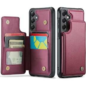 Vinich for Samsung Galaxy A16 Wallet Case with Card Holder, RFID Blocking Credit Slots Kickstand Shockproof Phone Cover for Women Men, Purple