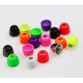 50 pcs/lot 10 Colors Copper Cone Head Fly Tying Beads Weight Nymph Head Jig Tube Fly Tying Materials 5.1mmX4.1mmX1.9mm