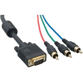 VGA HD15 Male to 3 RCA Male Video Cable, Black (10 Foot (1 Pack))