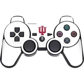 Skinit Decal Gaming Skin Compatible with PS3 Dual Shock Wireless Controller - Officially Licensed Indiana University IU Logo White Design
