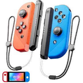 CAWOOSOO Wireless Controllers for Switch/Lite/OLED Joypad, 2025 Upgrade Version, haptic feedback & 500 mAH battery & Motion Sensing, (with 2 Pack Switch Controllers Strip)