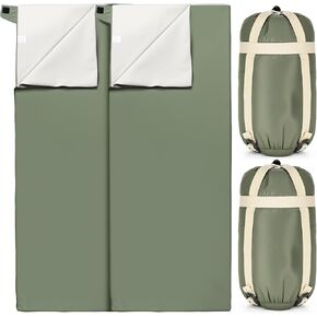 2 Pack Ultralight Sleeping Bag for Backpacking, Portable, Compact, Waterproof, Lightweight 59 °F to 77 °F Warm Weather Sleeping Bag with Compression Sack for Adults Camping, Hiking, 75" L x 30" W