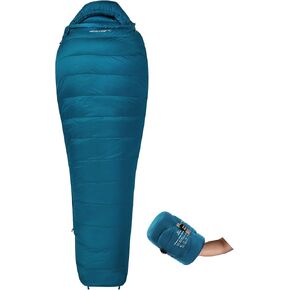 REDCAMP Mummy Goose Down Sleeping Bag Ultralight for Backpacking, 59 Degree F 800 Fill 3 Season Sleeping Bag for Camping Hiking, Cyan/Black