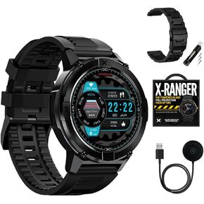 CARBINOX X-Ranger Smart Watch (Answer/Make Calls), Rugged Fitness Tracker IP69K Waterproof, Compatible with Android and iOS, 14 Days of Battery Military Durable, AMOLED Screen