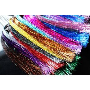 9 Packs 9 Colors 0.3mm Flashabou Holographic Tinsel Laser Flat Glittering Mylar Tinsel Sparkle Crystal Flash Trout Tube Fly Fishing Tying Materials