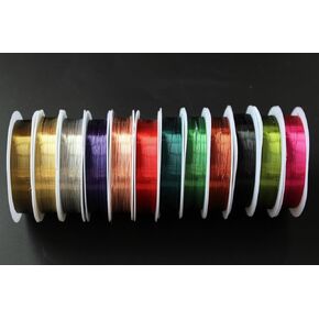 11 pcs Mix Colors 0.3mm Copper Wire Thread Fly Fishing Lures Body Making Fly Tying Materials