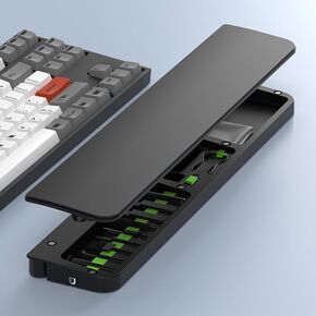 Ergonomic Keyboard Wrist Rest with 22-in-1 Cleaning Kit, Non-Slip Base, Springy Sponge Support for Work and Gaming, Black,Deeply Cleaning for Keyboard,Lens,Charging Port,Earbud,and etc.