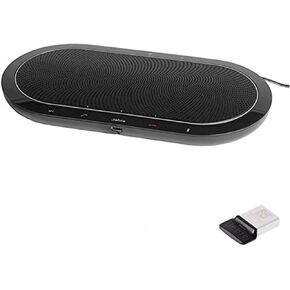 Jabra Speak 810 USB Bundle - USB Dongle Included - Conference Room Speakerphone - Bluetooth, NFC, 3.5mm inputs - Compatible with UC, Softphones, Smartphones, Tablet, PC - UC Version
