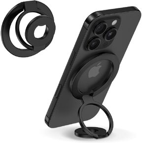 Magnetic Phone Ring Holder for MagSafe Gym Phone Grip Stand Finger Ring Kickstand Dual-Sided Magnetic Pop Socket for iPhone 16 Pro Max 16e 15 14 13 12 Pro Max,Samsung,Compatible for Wireless Car Mount