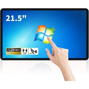 21.5 inch Touch Screen Industrial PC, i7, 8GB RAM, 256G ROM, 16:9 FHD 1080P, Windows 10, Smart Board for Classroom, Meeting & Game, USB, VGA & HD-MI Monitor