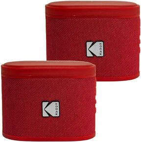 KODAK SOUNDBRIX™ Bluetooth Speaker Portable Magnetic Docking Wireless Stackable Stereo Pairing 5H Playtime 5W HD Sound Home Travel Party Beach Gift Electronics for Outdoors Treble Gray Double Speaker