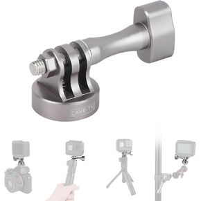 Camera Adapter, CNC Aluminum Mount with 1/4" Screw Hole for HERO13-8/Insta360/DSLR, 360° Adjustable Clamp for Helmet/Tripod/Motorcycle -61039
