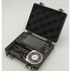Rugged Protective Carrying Case for PSP 2000 & 3000 - Holds 5 Games, 4 Memory Cards, USB Charging Cable
