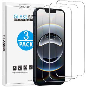 OMOTON 3 Pack for iPhone 16e Screen Protector 2025 6.1 inch, Tempered Glass Screen Protector for iPhone 16e, Bubble Free, High Definition